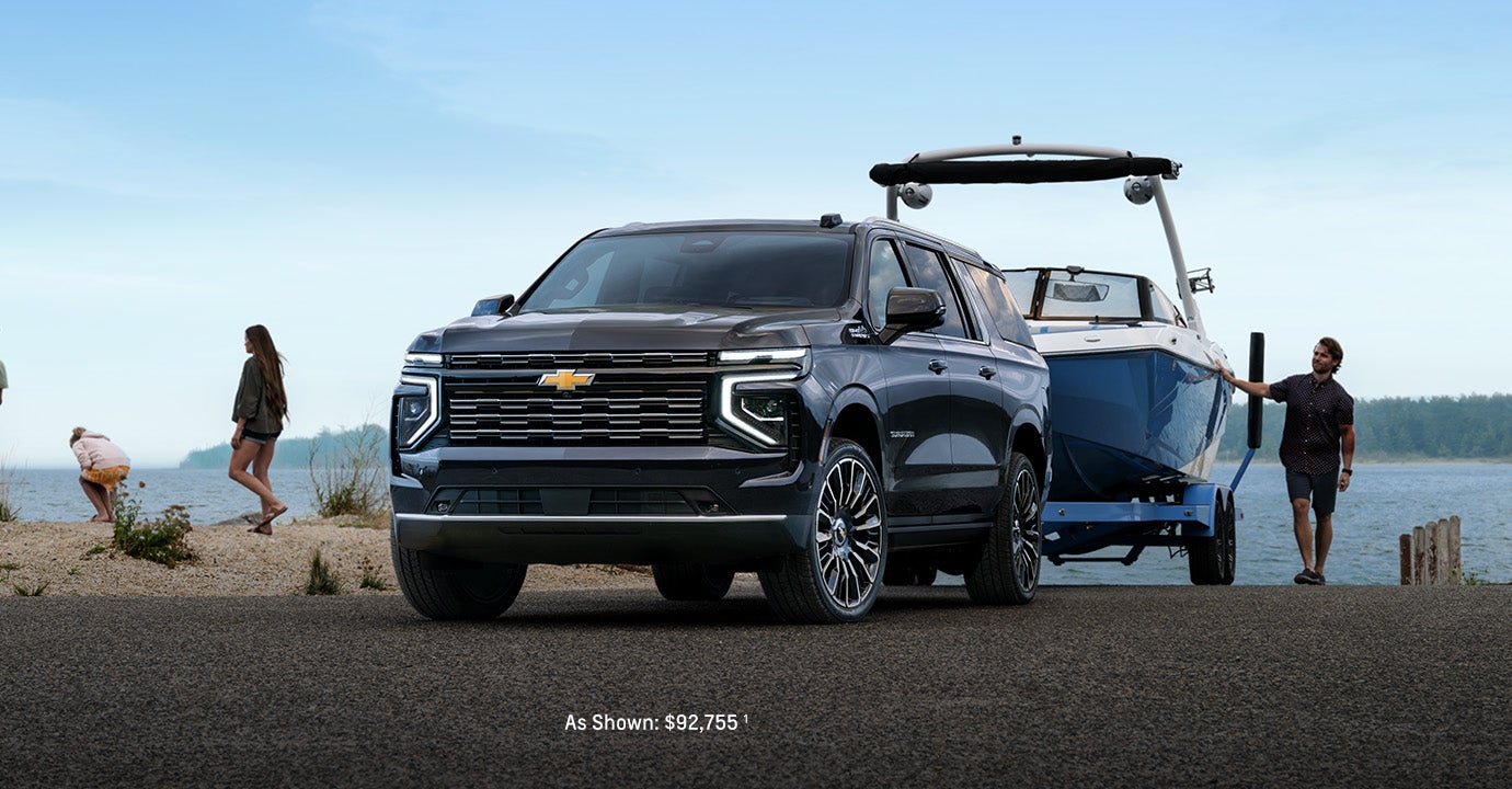 2025 Chevy Suburban launching a boat