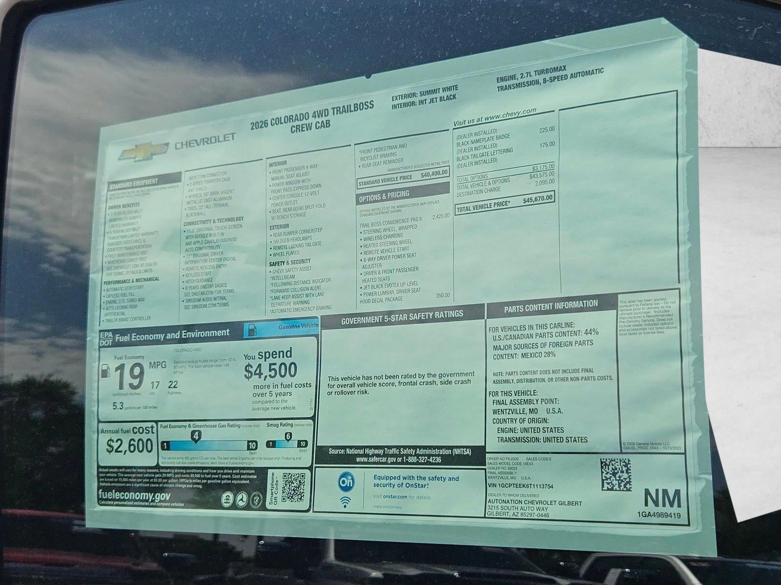 2026 Chevrolet Colorado Trail Boss